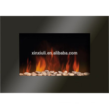 Glass indoor wall mounted fireplace